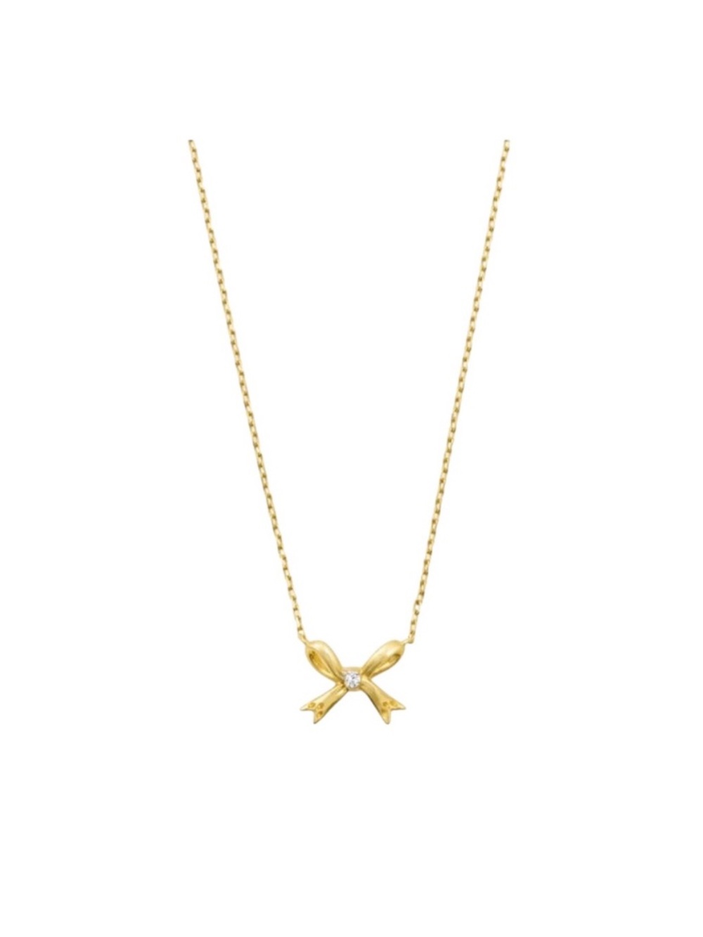 Kendra Scott Gold Bow Necklace with Center Crystal